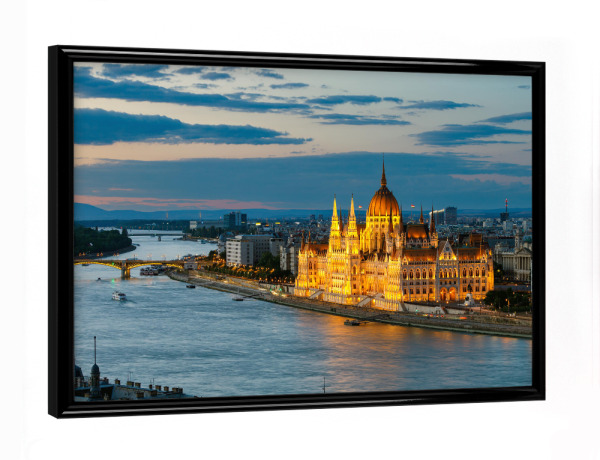 Poster mit schwarzem Rahmen "Budapest Parlament" artboxONE - Städte,Architektur