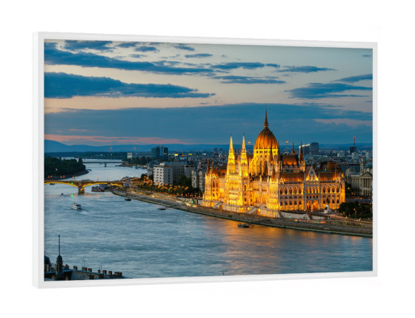 Poster mit weißem Rahmen "Budapest Parlament" artboxONE - Städte,Architektur