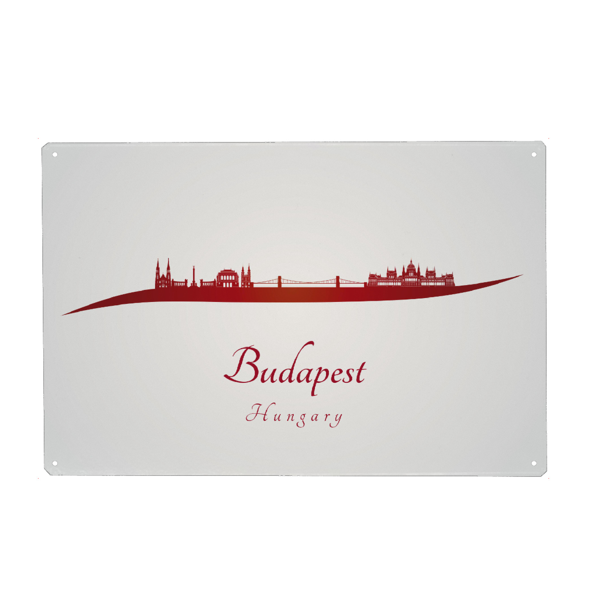 Holzbild "Budapester Skyline in Rot" artboxONE - Städte,Architektur - Skyline,Stadt,Denkmäler,Metropole,Reise,Tourismus,Geschenk,Rot,Budapest