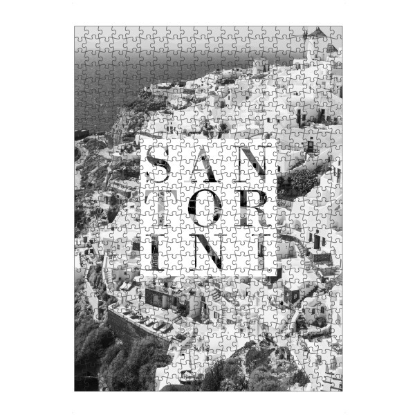 Puzzle Ravensburger "Santorini sw" artboxONE - Typografie,Schwarzweiß,Architektur,Städte / Weitere