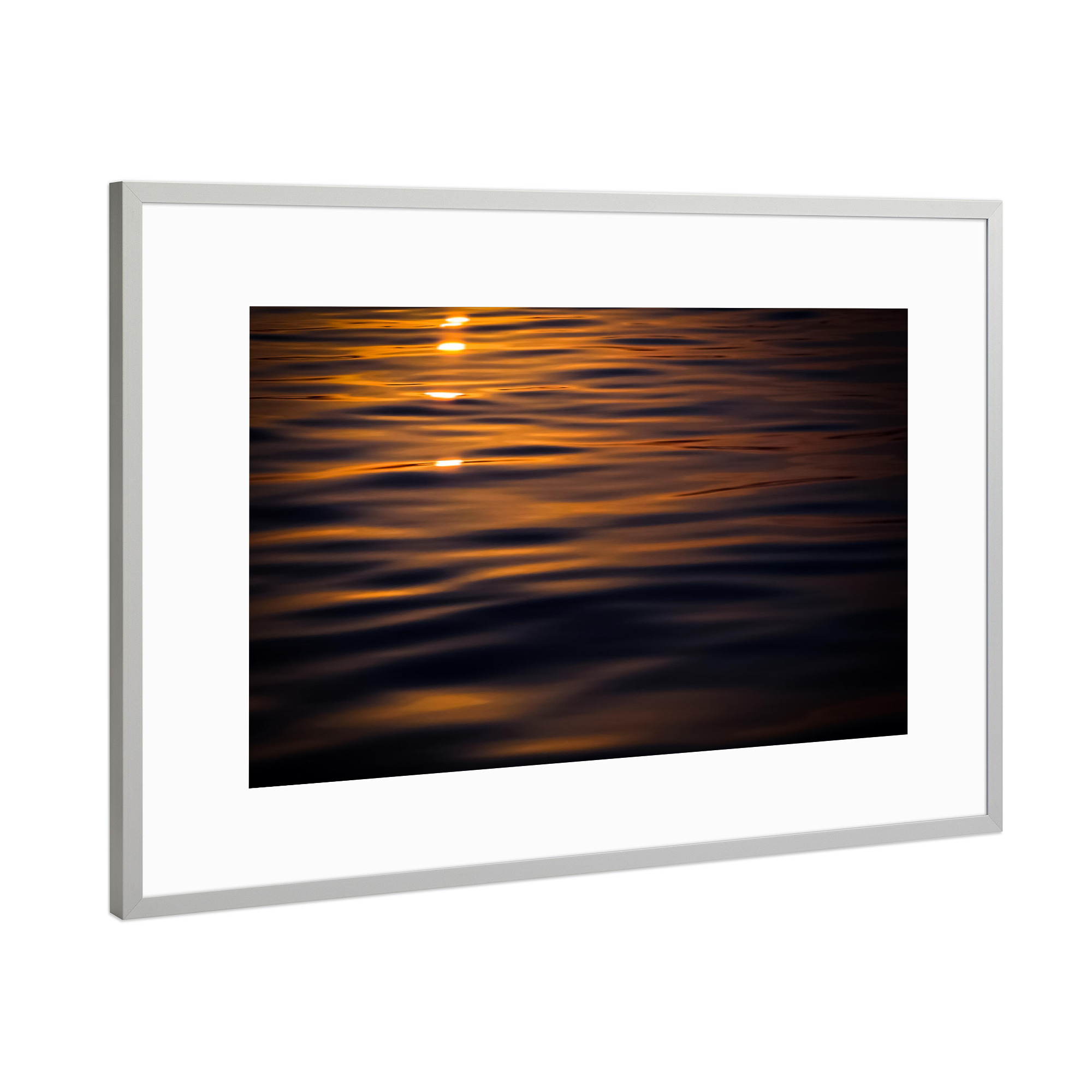 Poster mit Rahmen Silber "Goldene Wasseroberfläche" artboxONE - Natur,Reise,Reise / Strand und Meer