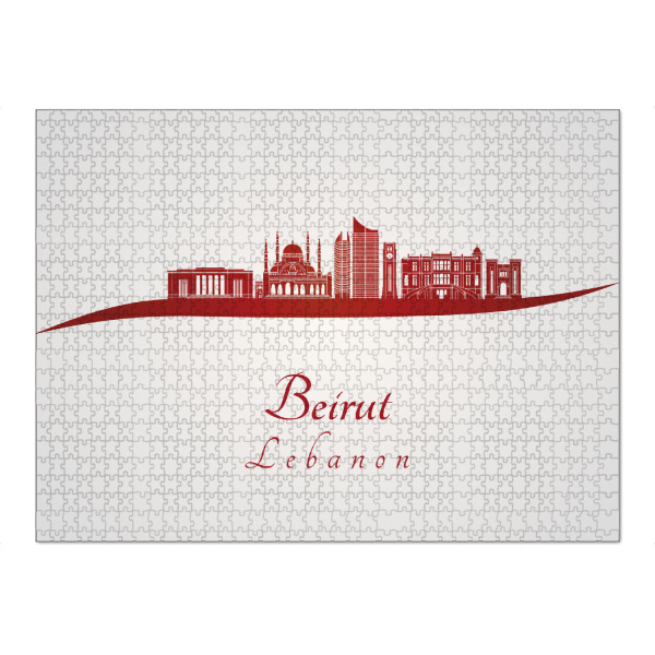 Puzzle Ravensburger "Skyline von Beirut in Rot" artboxONE - Städte,Architektur - Skyline,Stadt,Denkmäler,Metropole,Reise,Tourismus,Geschenk,Rot,Beirut