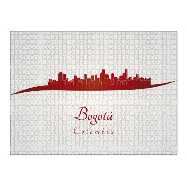 Puzzle Ravensburger "Bogota-Skyline in Rot" artboxONE - Städte,Architektur - Skyline,Stadt,Reise,Denkmäler,Turm,Metropole,Urlaub,Rot,Bogota