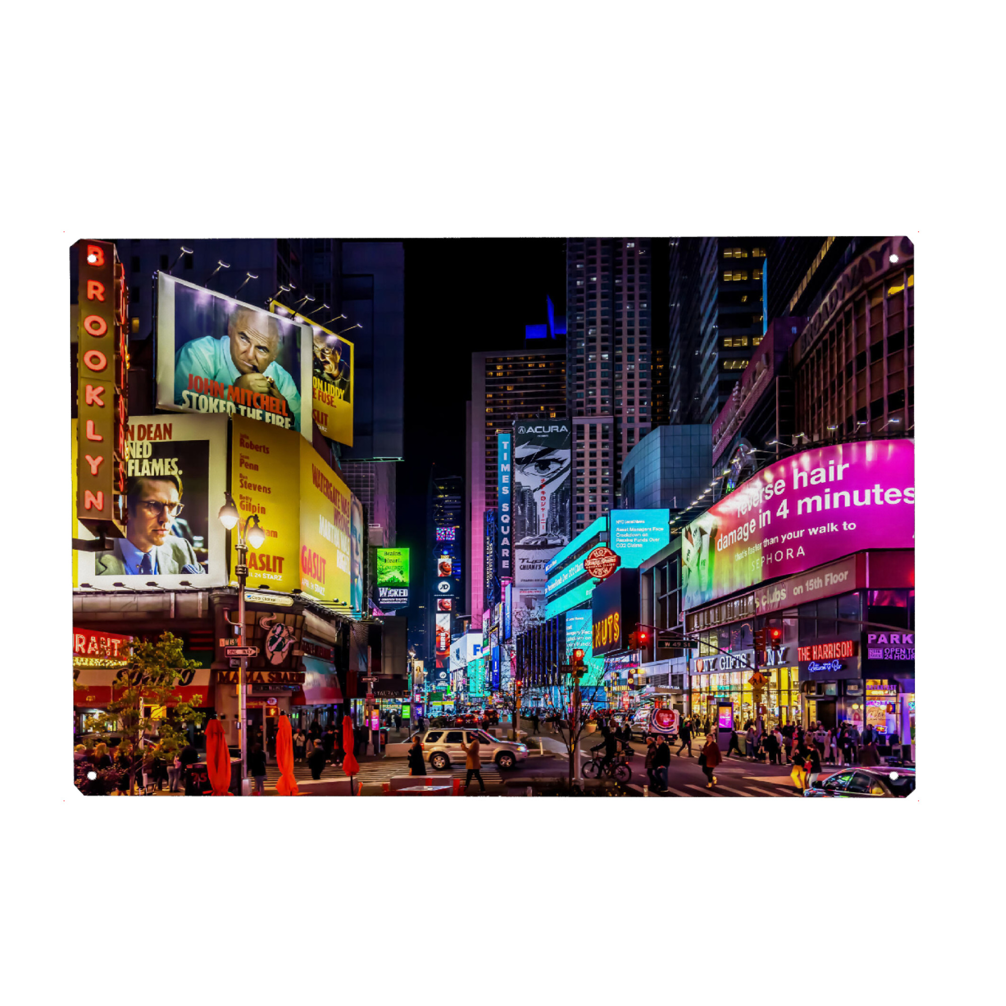 Holzbild "Times Square bei Nacht" artboxONE - Städte,Städte / New York,Reise,Architektur,Reise / Länder