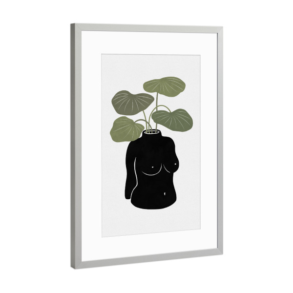 Poster mit Rahmen Silber "Boob-Tanical-Vase" artboxONE - Natur,Floral,Menschen,Arcadia,Lustig