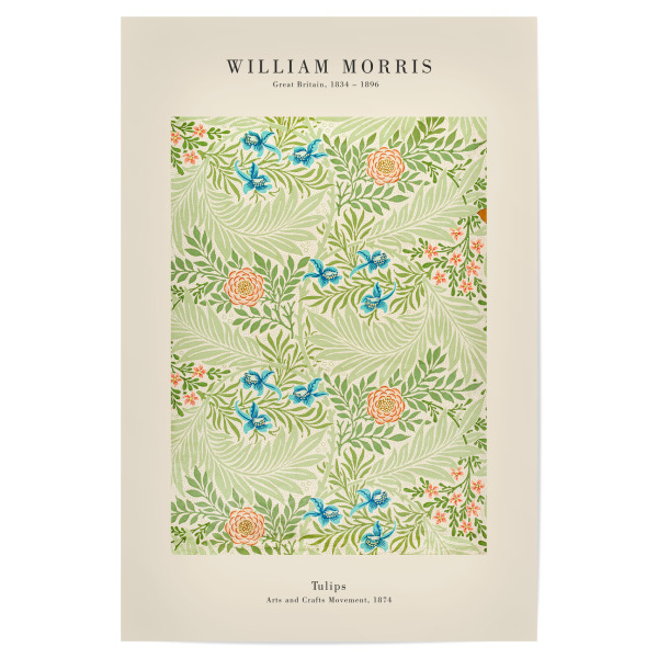 Poster 30x20 cm "William Morris - Larkspur Duo" artboxONE - Natur,Floral
