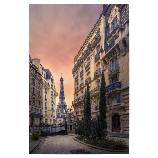 Poster 30x20 cm "Rosa Abend" artboxONE - Städte,Reise,Architektur,Städte / Paris,Reise / Länder