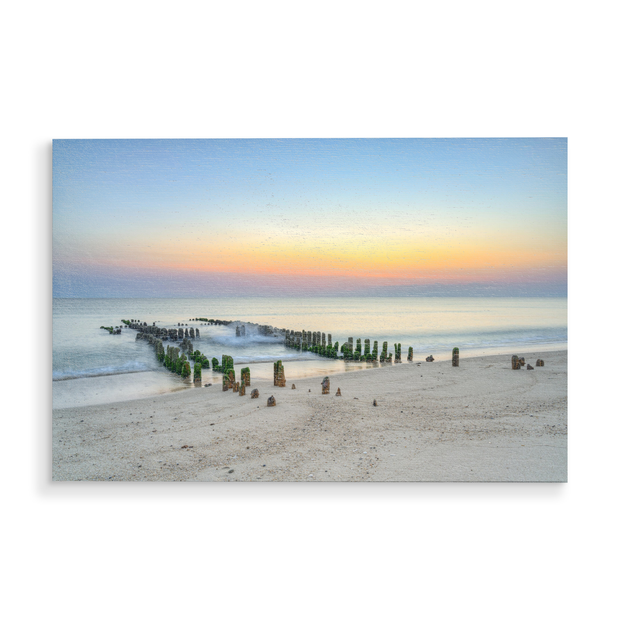 Holzbild "Buhne bei Rantum auf Sylt" artboxONE - Natur,Reise,Reise / Strand und Meer