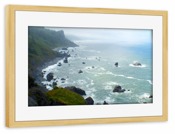 Poster mit Rahmen kiefer "Die Küste Nordkaliforniens" artboxONE - Natur,Reise,Reise / Strand und Meer,Reise / Länder