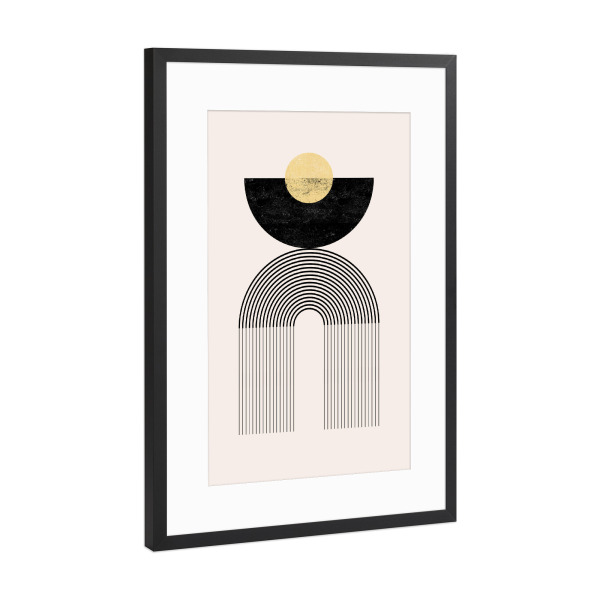 Poster mit Rahmen Schwarz (Metallic) "Cats & Dotz-Rainbow Quattro" artboxONE - Abstrakt,Geometrie,Für Mama