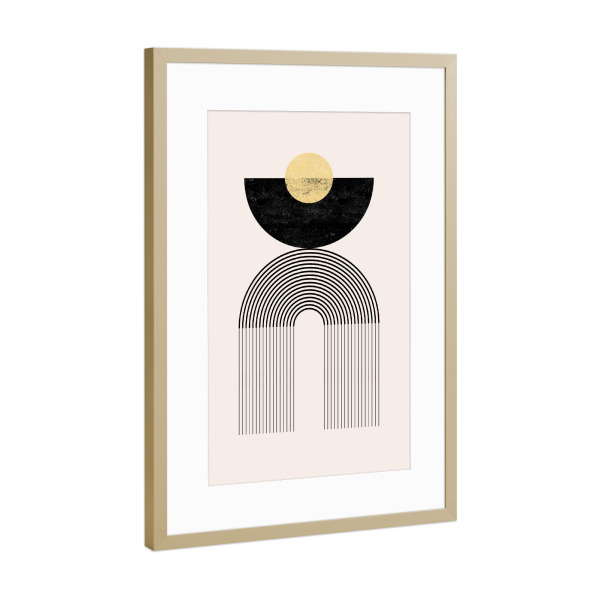 Poster mit Rahmen Gold "Cats & Dotz-Rainbow Quattro" artboxONE - Abstrakt,Geometrie,Für Mama