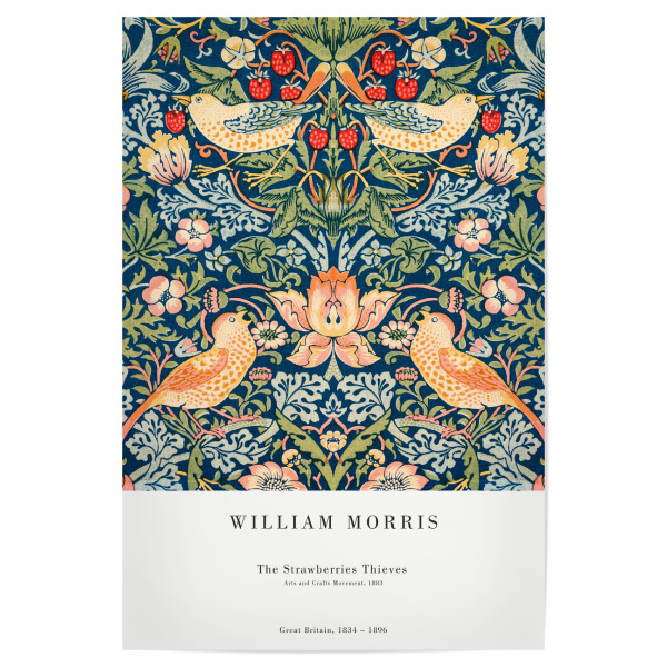 Poster 30x20 cm "Morris - Strawberries Thieves" artboxONE - Natur,Floral,Tiere