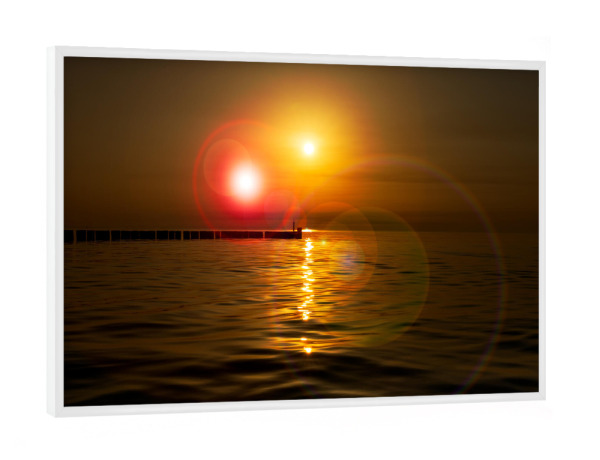 Poster mit weißem Rahmen "Sommernachtstraum am Meer" artboxONE - Natur,Reise,Reise / Strand und Meer