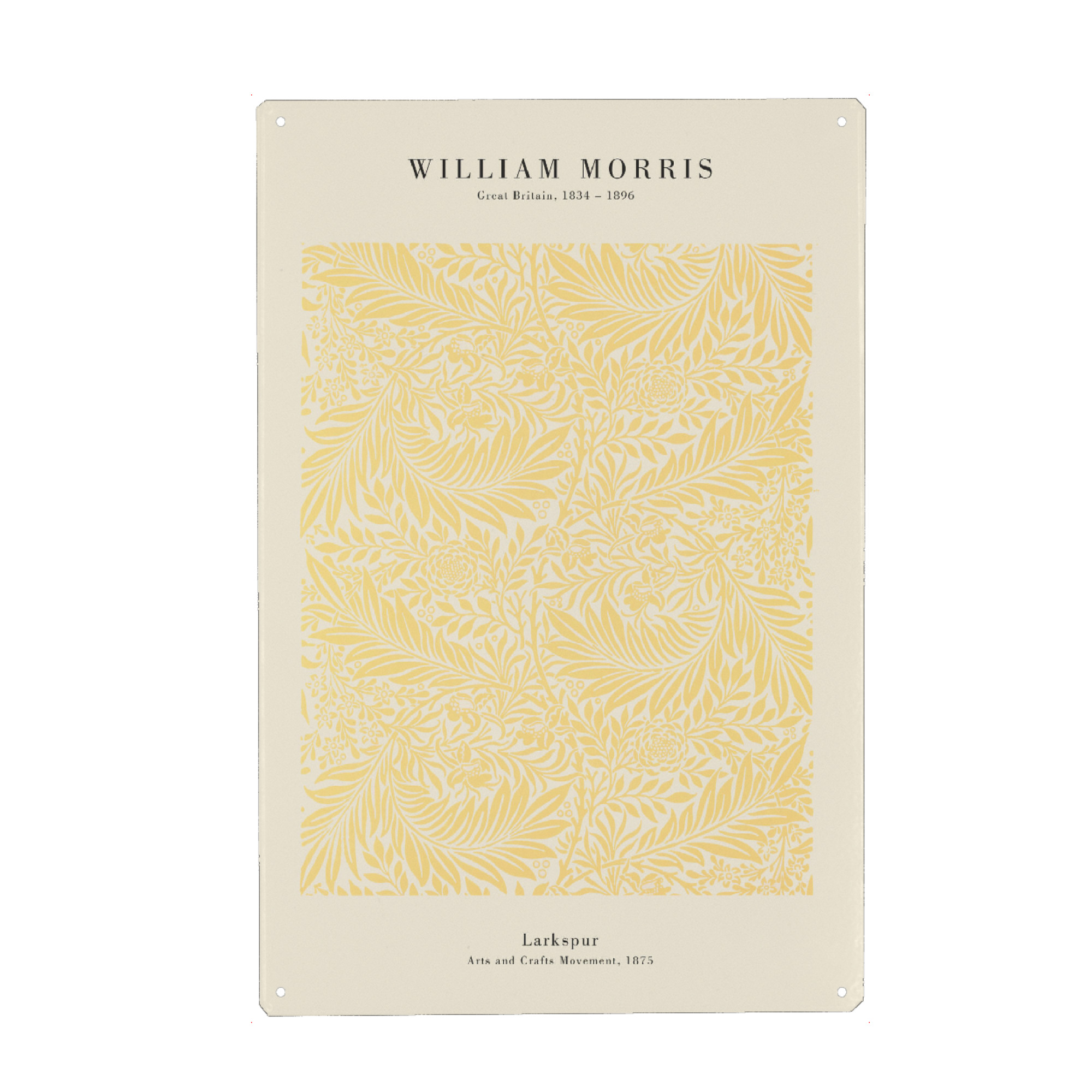 Holzbild "William Morris - Larkspur" artboxONE - Natur,Floral - Muster,Morris,Floral,Botanik,Kunstdruck,Kunst,Malerei,Gemälde