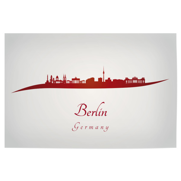 Poster 30x20 cm "Berliner Skyline in Rot" artboxONE - Städte,Architektur