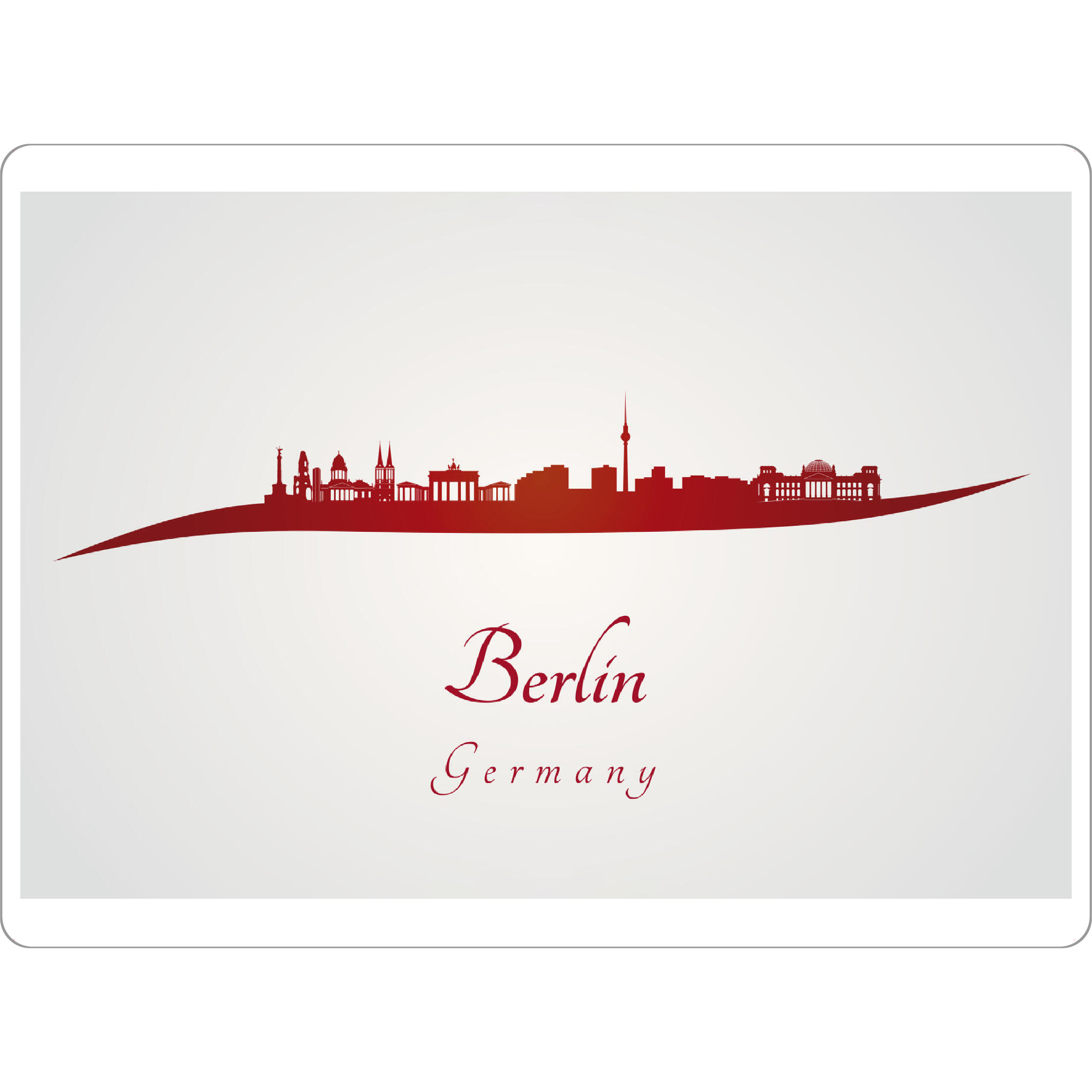 Tischset "Berliner Skyline in Rot" artboxONE - Städte,Architektur - Skyline,Stadt,Denkmäler,Metropole,Reise,Tourismus,Geschenk,Souvenir,Rot,Berlin