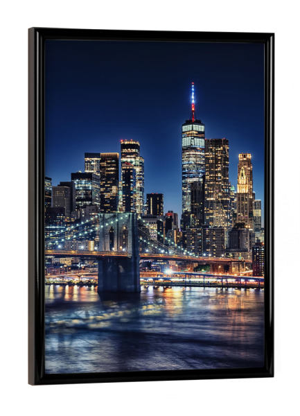 Poster mit schwarzem Rahmen "Nacht in New York" artboxONE - Städte,Städte / New York,Architektur