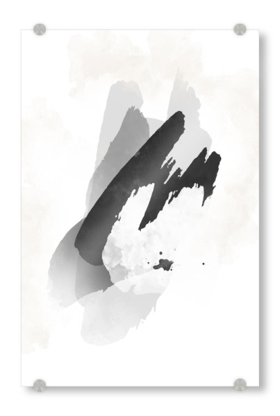 Acrylglasbild "Bürste quadratisch grau" artboxONE - Abstrakt - Pinselquadrat grau,Abstrakt,Minimal,Minimalismus,Pinsel,Pinselstriche,Tinte,Grau