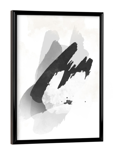 Poster mit schwarzem Rahmen "Bürste quadratisch grau" artboxONE - Abstrakt
