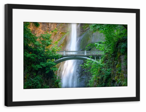 Poster mit Rahmen schwarz "Multnomah Falls" artboxONE - Natur,Reise,Architektur,Reise / Länder