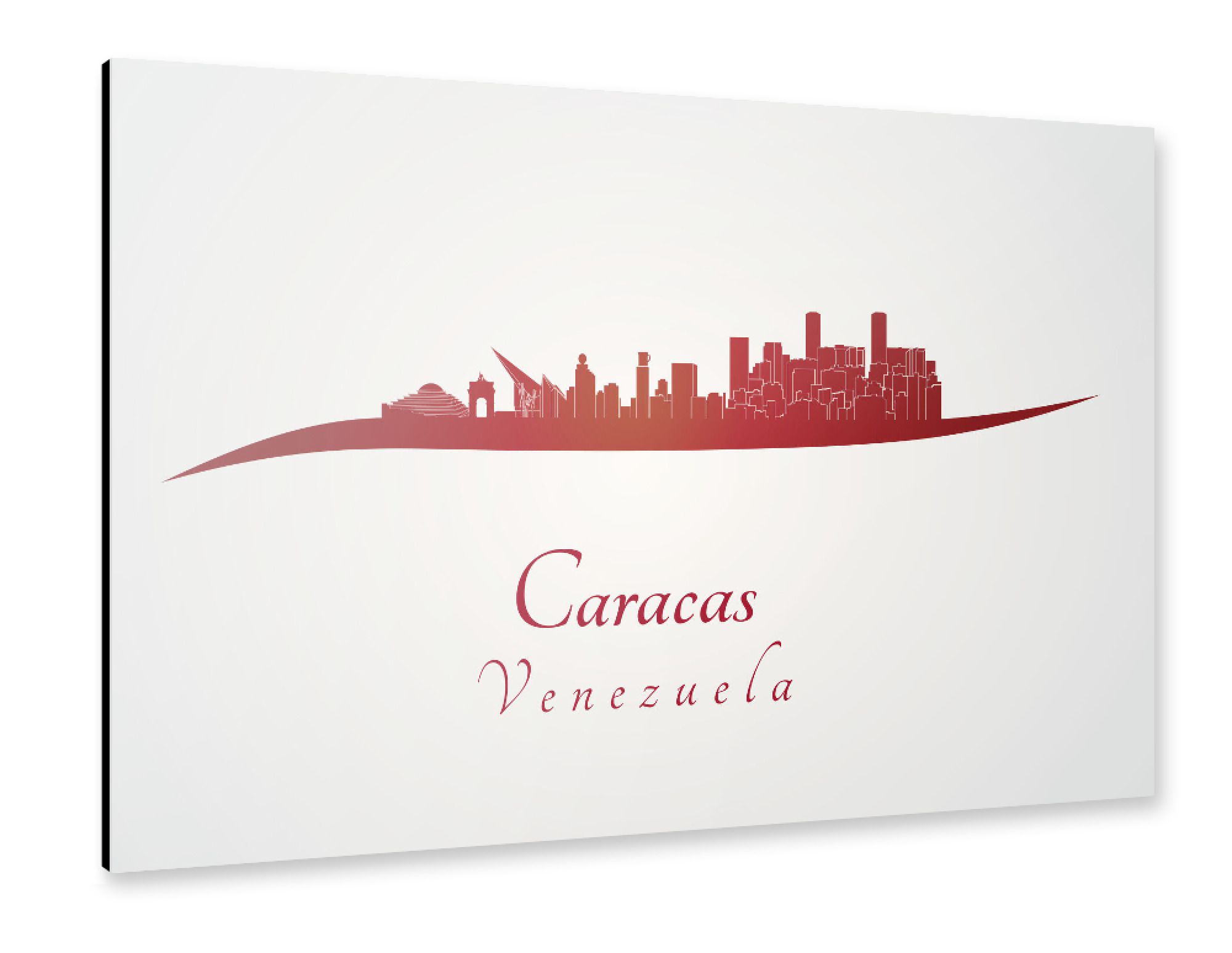 Alu-Dibond "Caracas-Skyline in Rot" 30x20 cm artboxONE