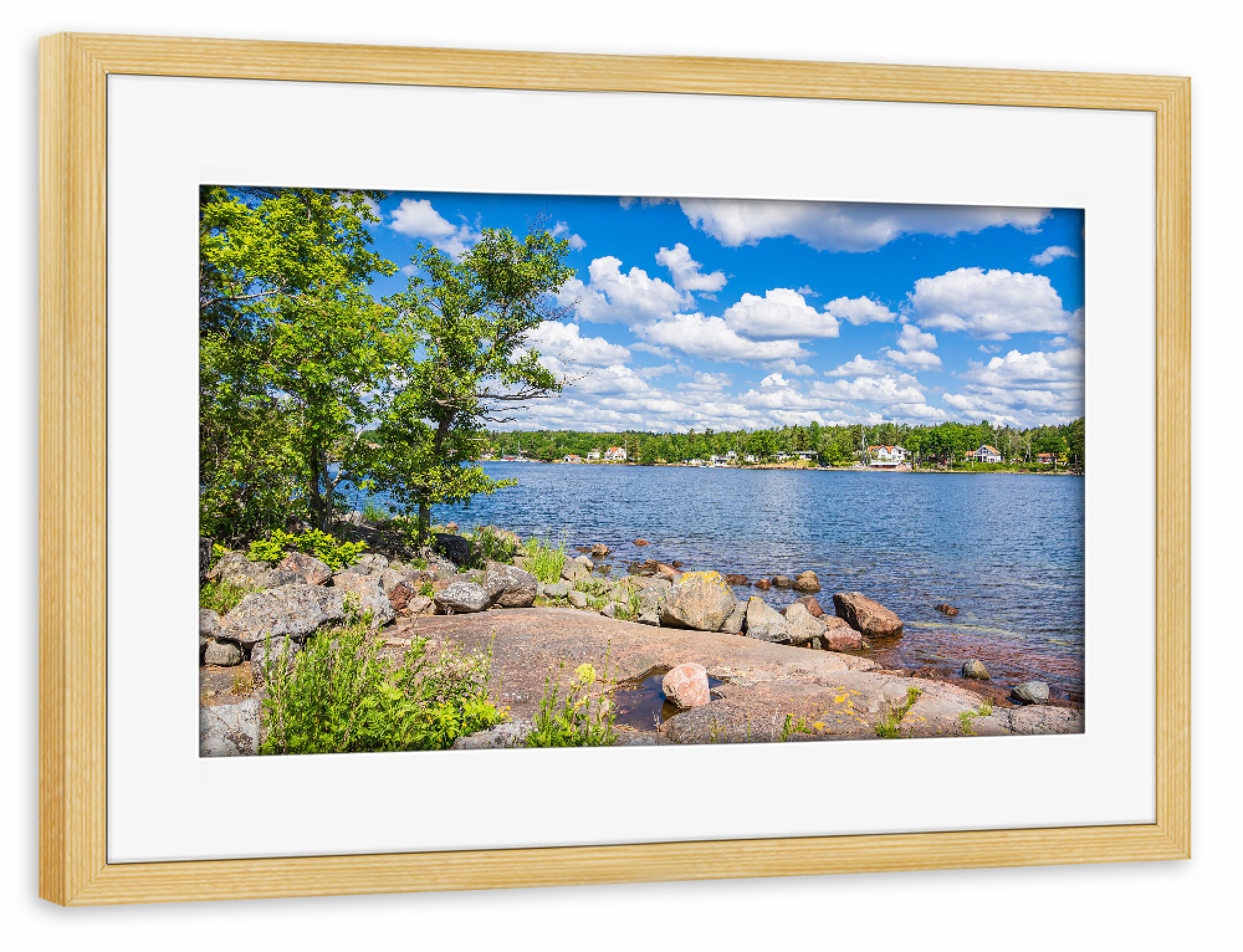 Poster mit Rahmen kiefer "Wolken, Ostsee, Bäume" artboxONE - Natur,Reise,Reise / Strand und Meer,Reise / Länder