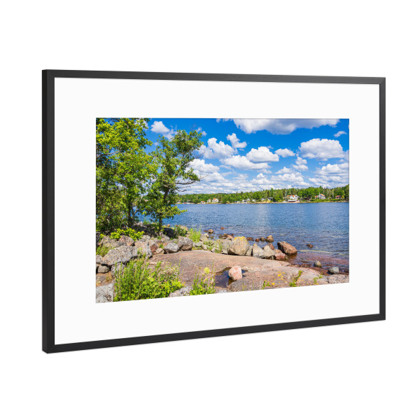 Poster mit Rahmen Schwarz (Metallic) "Wolken, Ostsee, Bäume" artboxONE - Natur,Reise,Reise / Strand und Meer,Reise / Länder