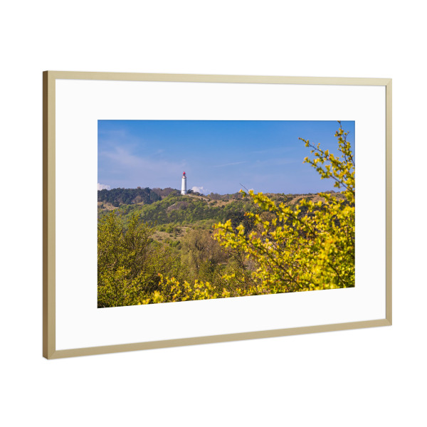 Poster mit Rahmen Gold "Swantiberg und Leuchtturm" artboxONE - Natur,Reise,Architektur