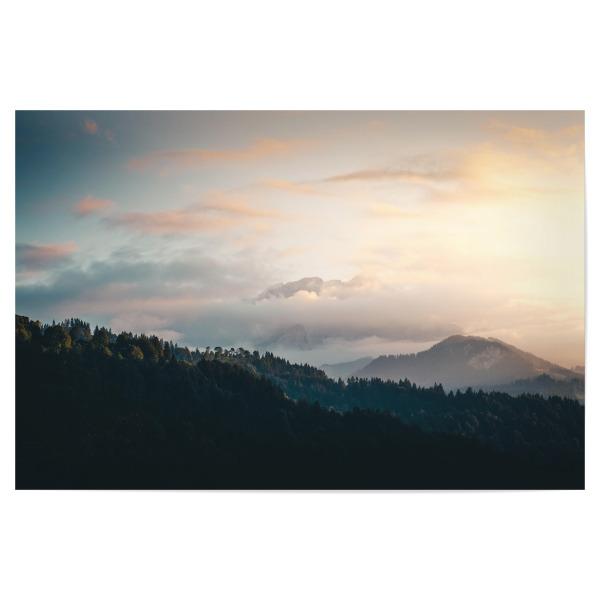 Poster "Ein Abend in den Alpen" artboxONE - Natur,Reise,Reise / Länder - Alpen,Landschaft,Landscape,Bergkette,Mountains,Berge,Moody