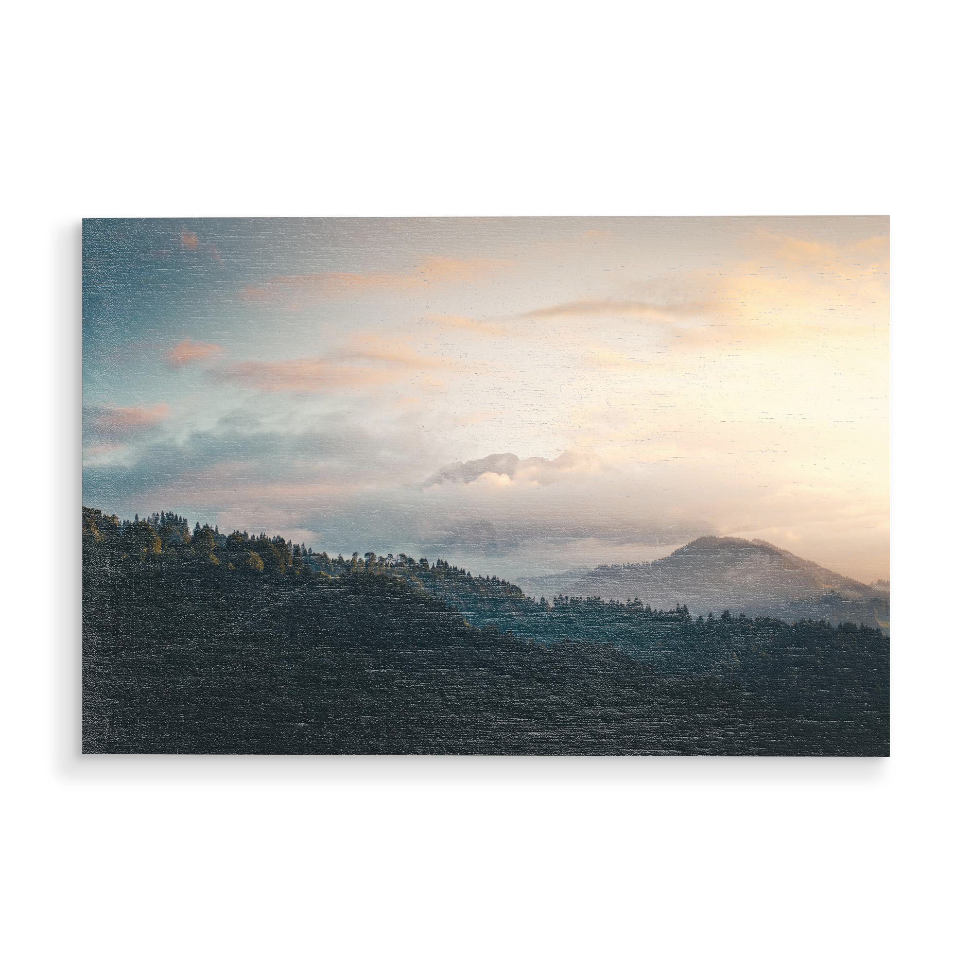 Holzbild "Ein Abend in den Alpen" artboxONE - Natur,Reise,Reise / Länder - Alpen,Landschaft,Landscape,Bergkette,Mountains,Berge,Moody