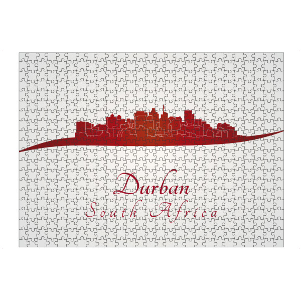 artboxONE Puzzle "Durban-Skyline im Rot" artboxONE - Städte,Architektur - Stadt,Skyline,Denkmäler,Aquarell,Tourismus,Reise,Pastellfarbe,Geschenk