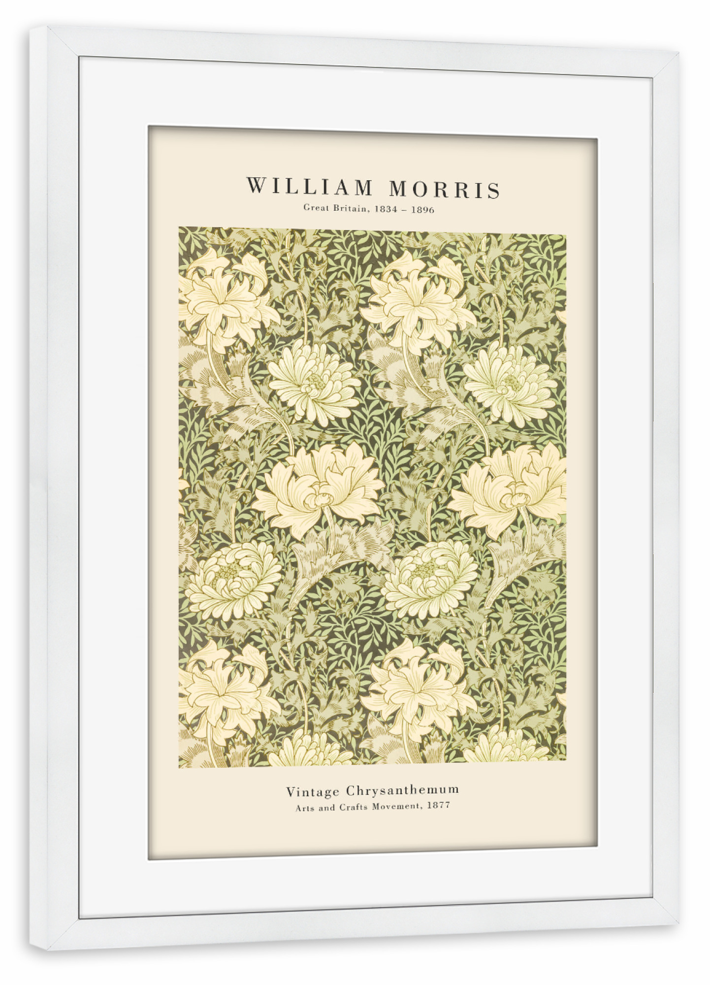 Poster mit Rahmen weiß "Morris - Vintage Chrysanthemum" artboxONE - Natur,Floral
