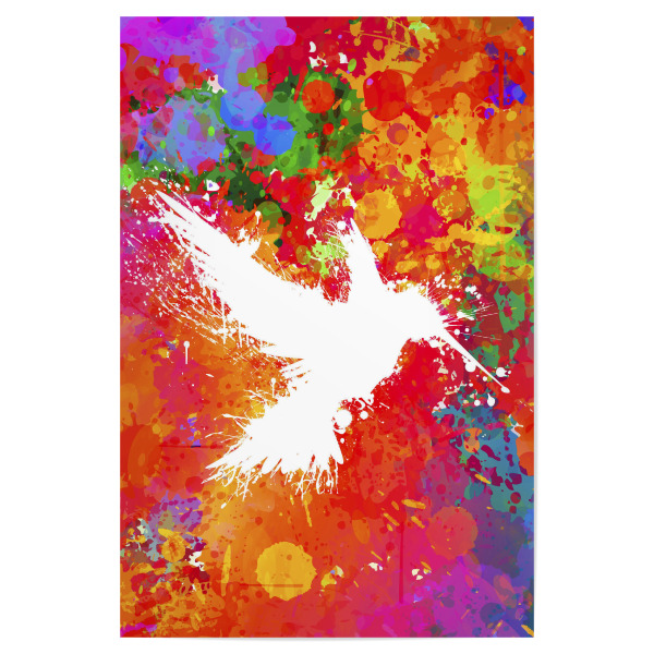 Poster 30x20 cm "Hummingsplat farblos" artboxONE - Natur,Tiere,Abstrakt - Kolibri,Vogel,Natur,Farben,Regenbogen,Vektor,Digital