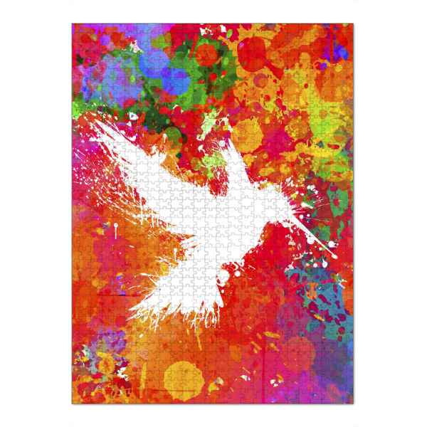 Puzzle Ravensburger "Hummingsplat farblos" artboxONE - Natur,Tiere,Abstrakt - Kolibri,Vogel,Natur,Farben,Regenbogen,Vektor,Digital - Bild kolibri