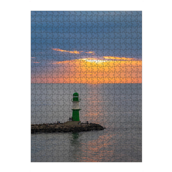 Puzzle Ravensburger "Ostsee, Mole, Sonnenuntergang" artboxONE - Natur,Reise,Architektur,Reise / Strand und Meer
