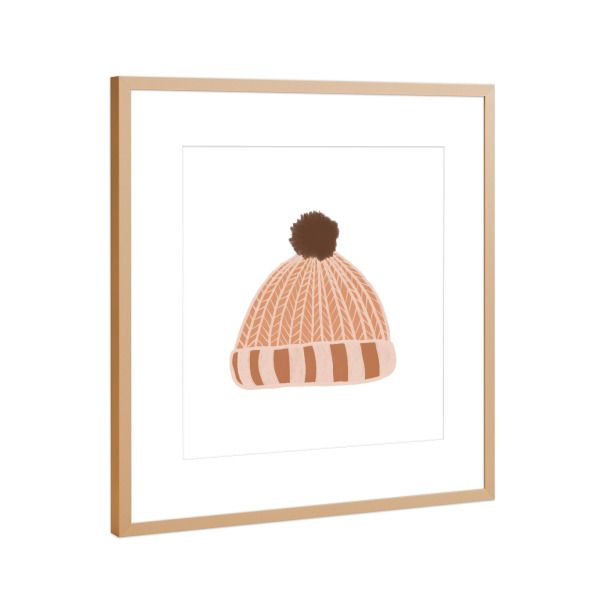 Poster mit Rahmen Kupfer "Wollmütze" artboxONE - Fashion,Weihnachten,Festivals,Lustig