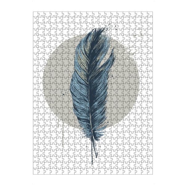 artboxONE Puzzle "Feder im Kreis" artboxONE - Natur,Tiere,Geometrie - Feder,Vögel,Tiere,Natur,Kreis,Geometrisch,Zeichnung,Tinte,Modern,Grunge