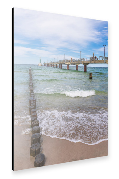 Alu-Dibond "Wolken, Buhne, Seebrücke" 30x20 cm artboxONE