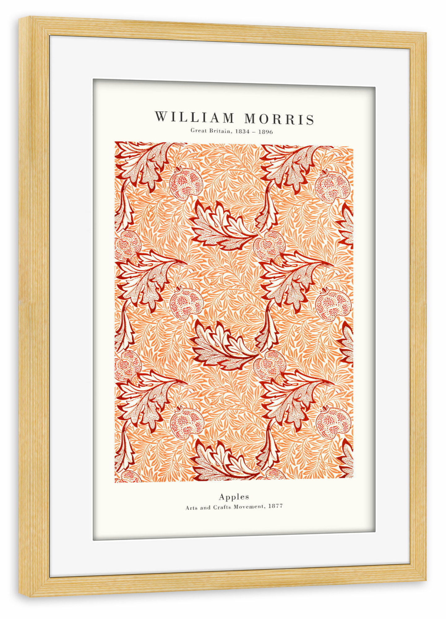 Poster mit Rahmen kiefer "William Morris - Vintage Apples" artboxONE - Natur,Floral