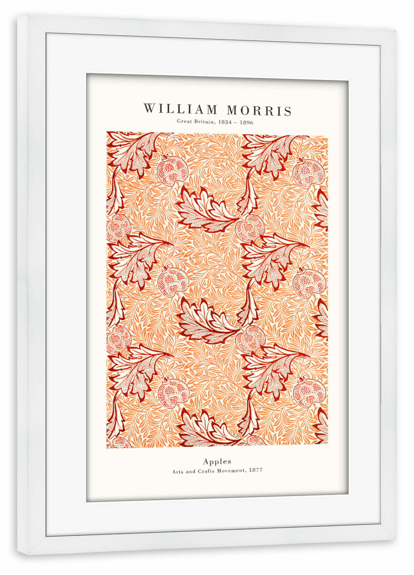 Poster mit Rahmen weiß "William Morris - Vintage Apples" artboxONE - Natur,Floral