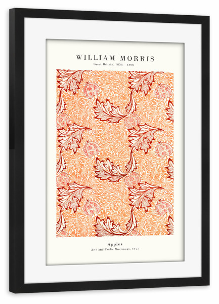 Poster mit Rahmen schwarz "William Morris - Vintage Apples" artboxONE - Natur,Floral