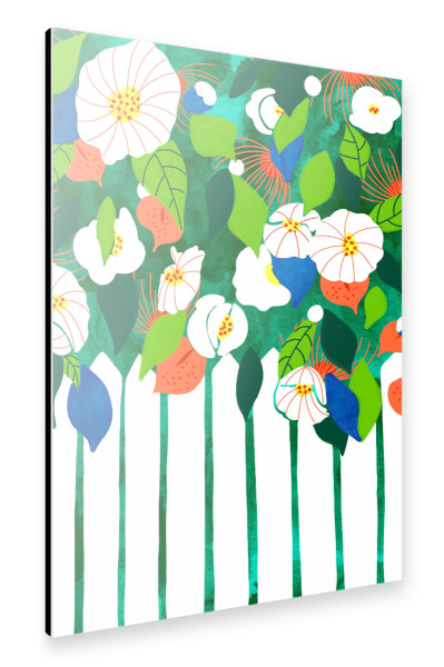 Alu-Dibond "Weißer Lattenzaun" 30x20 cm artboxONE