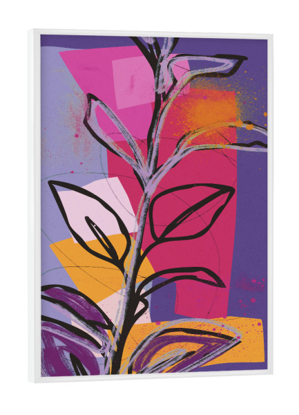 Poster mit weißem Rahmen "Abstract colorful leaves" artboxONE - Natur,Floral,Abstrakt