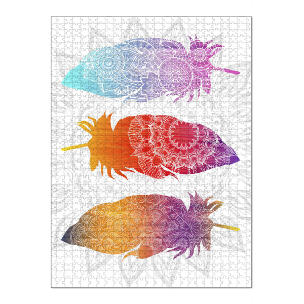 Puzzle Ravensburger "Mandala-Federn" artboxONE - Natur,Tiere,Abstrakt - Federn,Vogel,Natur,Tier,Vektor,Yoga,Zen,Meditation,Mandala,Tribal