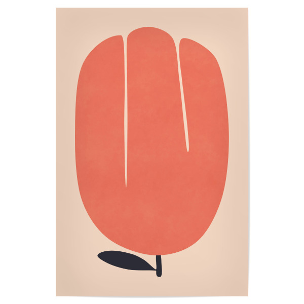 Poster 30x20 cm "Orangefarbene Tulpenblüte" artboxONE - Natur,Floral - Tulpe,Blume,Blumen,Botanik,Pflanze
