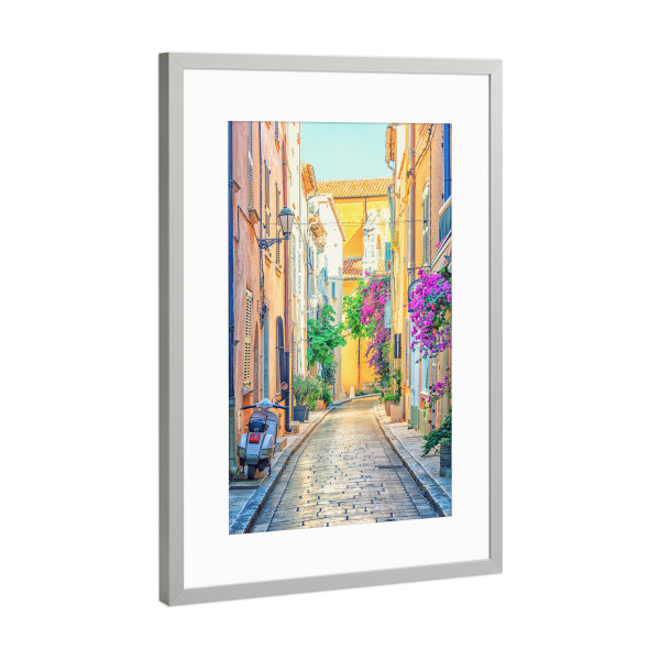 Poster mit Rahmen Silber "Saint-Tropez-Dorf" artboxONE - Städte,Reise,Architektur,Reise / Länder,Städte / Weitere