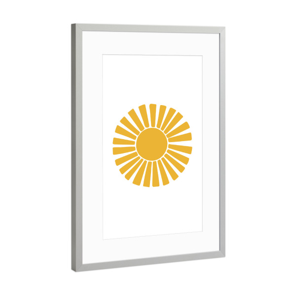 Poster mit Rahmen Silber "Abstrakter Boho-Sonnenschein" artboxONE - Für Kinder