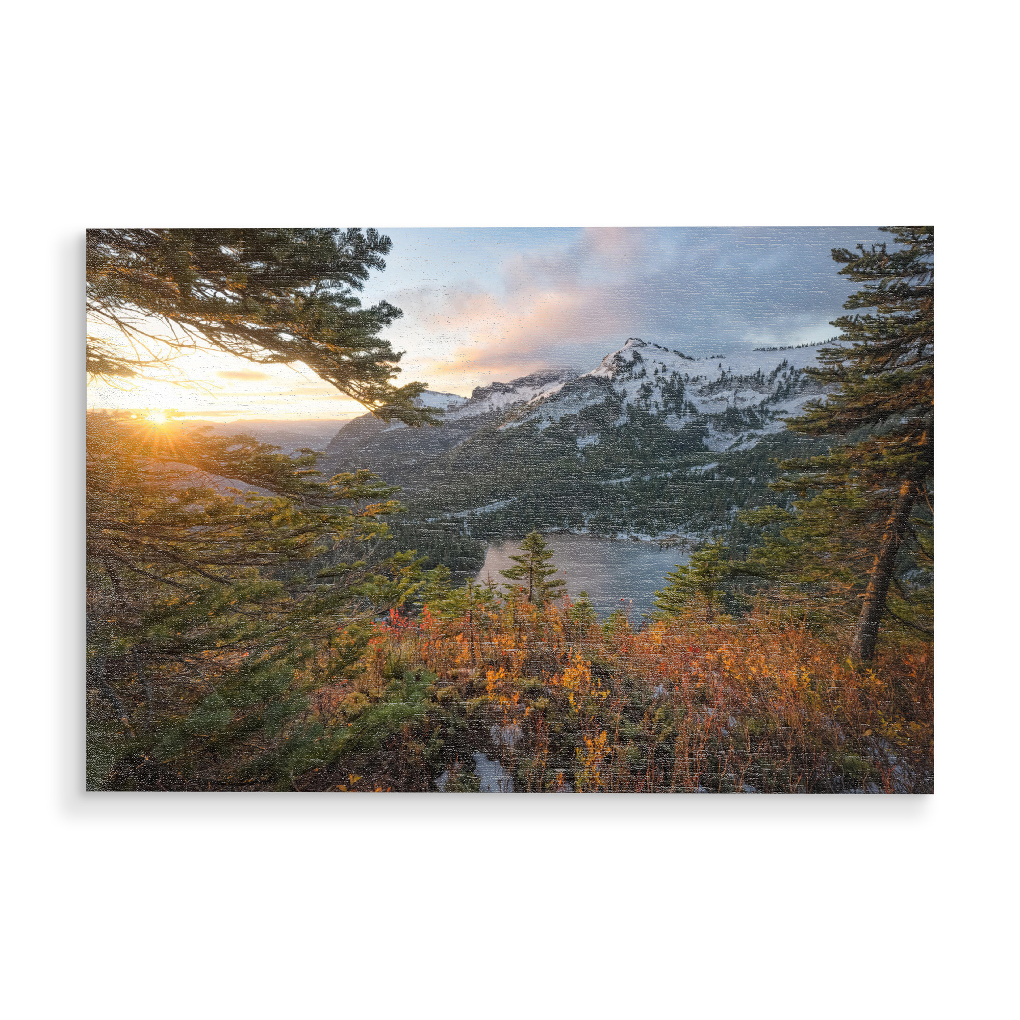 Holzbild "Sturz am Louise Lake" artboxONE - Natur,Reise,Reise / Länder