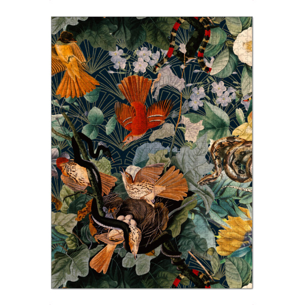 Puzzle Ravensburger "Vögel und Blumenmuster" artboxONE - Natur,Floral,Tiere