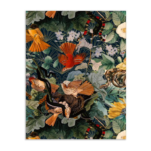 Vögel und Blumenmuster